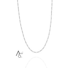 Adal Silver Erkek 925 Ayar Gümüş Hayalet Figaro Zincir Kolye (2 Mm)