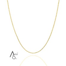 Adal Silver Kadın Gümüş Altın Yaldızlı Hayalet Kolye Zinciri