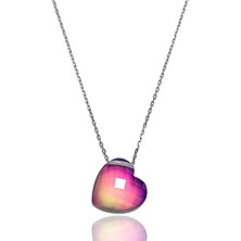 Kadın Renk Değiştiren His Taşı Gümüş Kolye (Adal Silver)