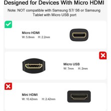 Dolia QG-HD21 Micro HDMI Erkek To HDMI Dişi Kablo 25 cm 4K 60 Hz Görüntü Aktarımı