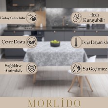 Morlido Yıkanabilir Silinebiilir Leke Tutmaz Kumaş Görünümlü Hijyenik Masa Örtüsü