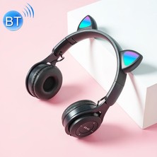 Zunhai M6 Kedi Kulakları Renkli Saf Renkli Bluetooth Kulaklık Siyah (Yurt Dışından)