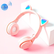 Zunhai M6 Kedi Kulakları Renkli Saf Renkli Bluetooth Kulaklık Pembe (Yurt Dışından)