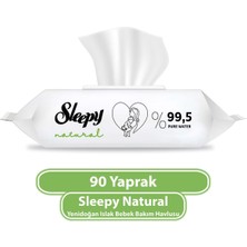 Sleepy Islak Havlu Mendil 90 Yaprak Natural Yenidoğan 18 Li Set 1620 Yaprak Plastik Kapaklı