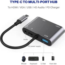 Oyuncu-Website 5in1 Type-C USB 3.1 HDMI Çevirici Dönüştürücü Hub. 4K UHD Fullhd