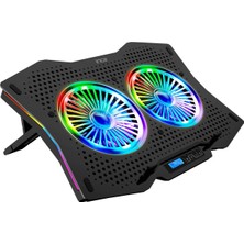 Inca INC-607GMS Arrax Iı 2x Rgb Fan, LCD Control Panel, 7 Steps 10 ”-1 8” Gamıng Notebook Cooler