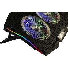 Inca INC-607GMS Arrax Iı 2x Rgb Fan, LCD Control Panel, 7 Steps 10 ”-1 8” Gamıng Notebook Cooler