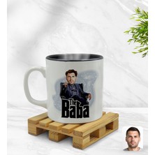 BK Kişiye Özel Baba Godfather Karikatürlü Içi Siyah Renkli Kupa Bardak Model 8