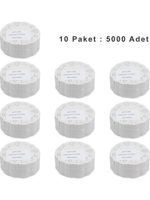 Sska Dantel Görünümlü Kağıt Bardak Altlığı - Çay Bardağı Kağıt Altlığı - 10 Adet 500'LÜ