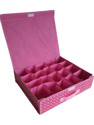Hasyılmaz 20 Bölmeli Çekmece Düzenleyici Organizer Pembe Benekli 103