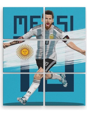 Astak Messi 6 Parça Ahşap Mdf Tablo NHL3028