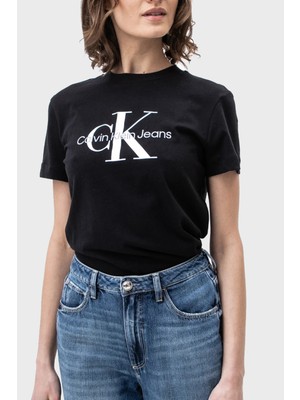 Calvin Klein Logolu Pamuklu Bisiklet Yaka Regular Fit T Shirt Bayan T Shirt J20J219142 Beh