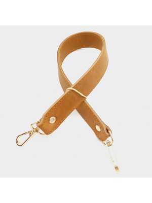 Angel Çanta Aksesuar Gerçek Deri Çift Kat Dikişli Kısa Sap Açık Taba