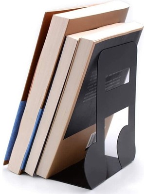 Xinh Bookends Siyah, Dekoratif Metal Kitap Bitişi Raflar Için Destekler Ofisi Dekoratif, Kaymaz Kitap Stoper | Bookends