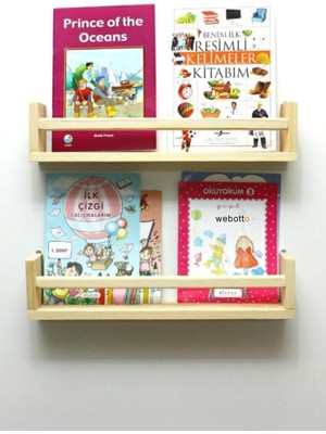 Webotto Montessori Çocuk Odası Rafı 4lü Ters Düz Duvar Rafı Kitaplık MOB133