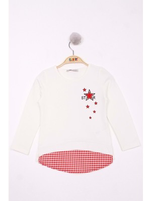 Toontoy Kids Toontoy Kız Çocuk Star Nakışlı Garnili Tişört