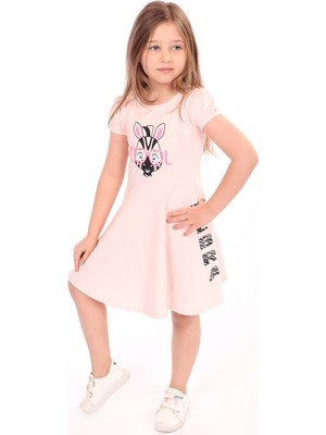 Toontoy Kız Çocuk Baskılı Elbise