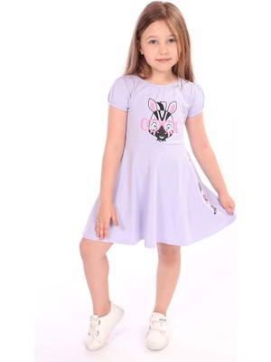 Toontoy Kız Çocuk Baskılı Elbise