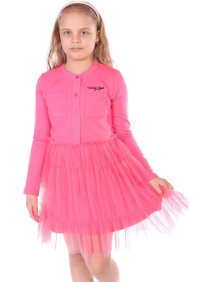 Toontoy Kids Toontoy Kız Çocuk Toontoy Girl Nakışlı Tüllü Elbise