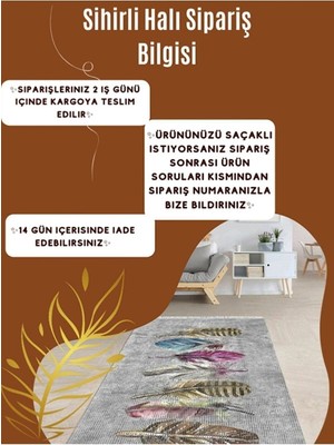 Sihirli Halı Yıkanabilir Özel Üretim Dokuma Taban Gri Renkli Dijital Baskı Salon Halısı