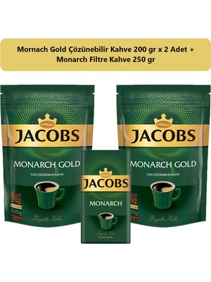 Jacobs Monarch Gold Kahve 400 gr + Monarch Filtre Kahve 250 gr
