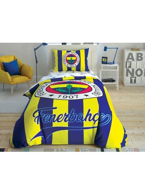 Lisanslı Taç Fenerbahçe Çubuklu Pamuk Lisanslı Nevresim Takımı