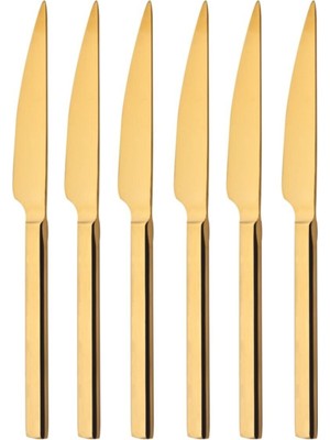 Dmr Life Pırlanta Titanyum Gold Tatlı Bıçak 6 Adet