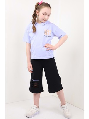 Toontoy Kız Çocuk Göğsü Get ! Baskılı Kapüşonlu Kaprili Takım