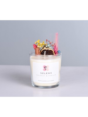 Mitto Candle Selene Coconut & Vanilya Esans Kokulu Soy Wax Mum 250 gr Ip Fitil