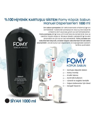 Şeker Portakalı Yayıncılık Fomy M009 Kartuşlu Köpük Sabun Dispenser Aparatı 1000 ml Siyah