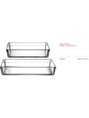 Paşabahçe Premium Borcam Seti - 2 Li Dikdörtgen Borcam Takımı Özel Seri