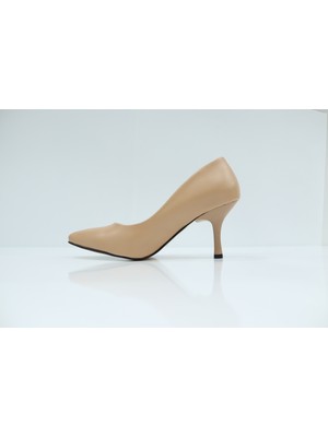 Skopjeshoes Nude Ince Topuk Stiletto Kadın Ayakkabı