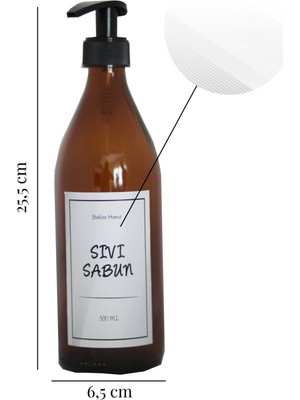 Bahloo Home 3'lü 500 ml Amber Bulaşık Deterjanı&sıvı Sabun& Mutfak Temizleyici Şişe Seti BHL07