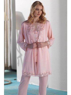 Espuar 752 Kadın Sabahlıklı 3 Lü Pijama Takım