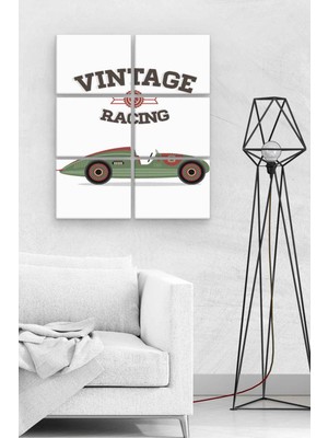 Hero Tasarım Vintage Racing  BLL2100 6 Parça Ahşap Mdf Tablo NHL6597