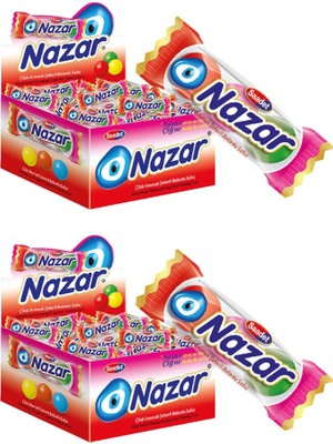 Nazar Sakız 3`lü 100 Adet Çilek 2 Paket