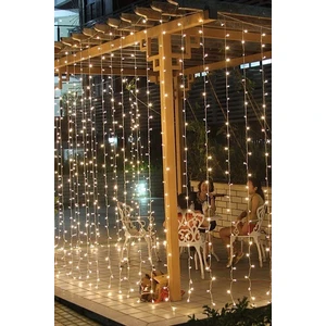 Smart White 2.5 x 2.5 Metre Peri Perde LED Uzaktan Kumandalı Günışığı 320 LED Perde