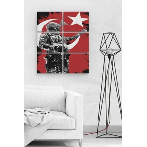 Türk Askeri 6 Parça Ahşap Mdf Tablo NHL4644