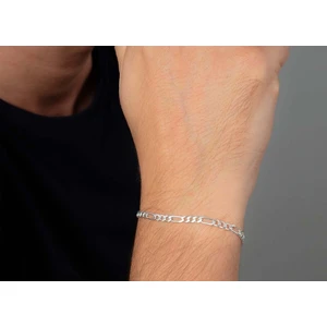 Ubuh Shop 925 Ayar Gümüş Erkek Figaro Klipsli Zincir Bileklik