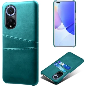 Çift Kart Yuvaları Tasarım Telefon Kapağı Pu Deri + Pc Huawei Nova 9 Için Zor Kılıf / Onur 50 - Yeşil (Yurt Dışından)
