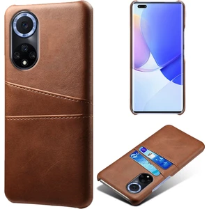 Çift Kart Yuvaları Tasarım Telefon Kapağı Pu Deri + Pc Huawei Nova 9 Için Zor Kılıf / Onur 50 - Yeşil (Yurt Dışından)