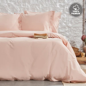 Bedding  Plain Tek Kişilik Ranforce Yıkamalı Nevresim Takımı - Blush
