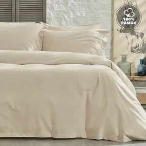 Bedding Plain  Tek Kişilik Ranforce Yıkamalı Nevresim Takımı - Bej