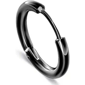 Trend Collection Unisex Cerrahi Çelik Siyah Renk 12 mm Halka Küpe