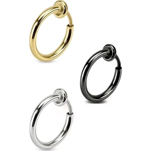 Trend Collection 3 Adet Unisex Cerrahi Çelik Deliksiz Sıkıştırmalı Fake Piercing Küpe Set