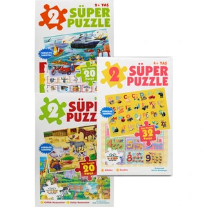 0-6 Yaş Yayınları 2-4 Yaş Süper Puzzle 3’lü Set (0-6 Yaş Yayınları)