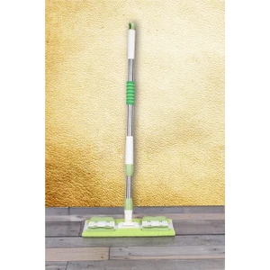 Ayarlı Ergonomik Saplı Paspas Takımı 2 Adet Mikro Bez  Yeşil