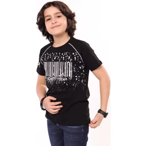 Toontoy Erkek Çocuk Racing Team Yazılı Barkod Baskılı Tişört