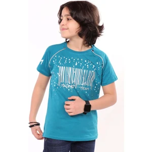 Toontoy Erkek Çocuk Racing Team Yazılı Barkod Baskılı Tişört