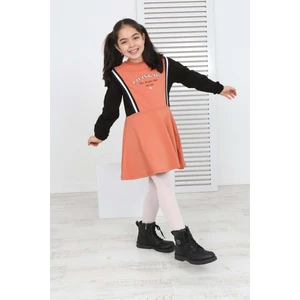 Toontoy Kız Çocuk Garni Detaylı Baskılı Elbise